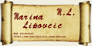 Marina Lipovčić vizit kartica